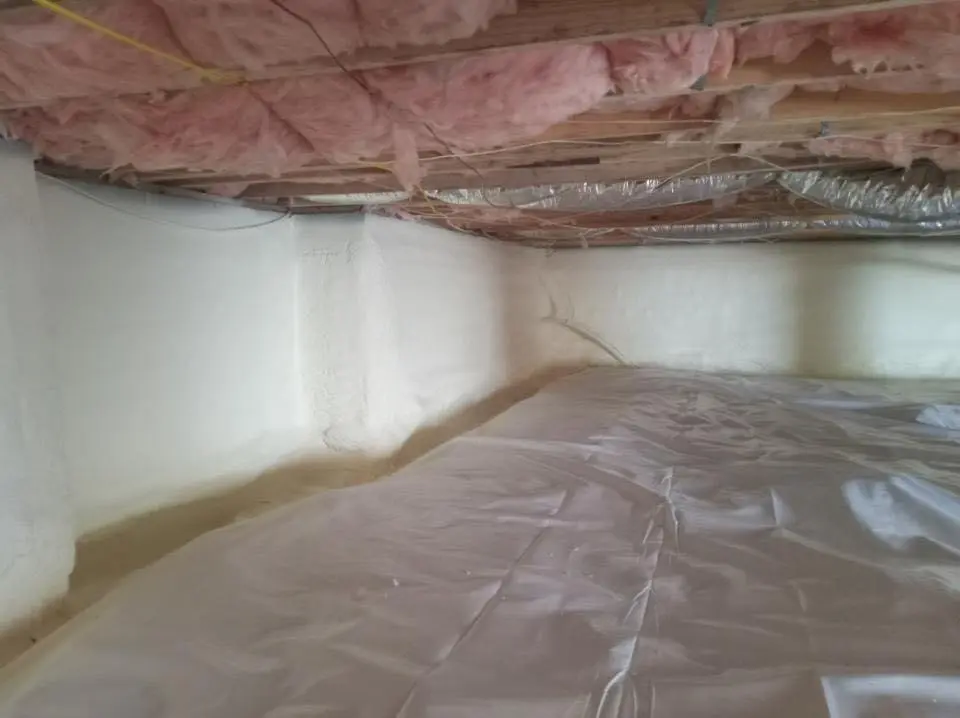 Crawl space encapsulation with closed-cell spray foam for Attic Insulation in Lake Geneva